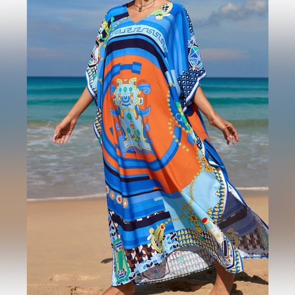 Dresses & Skirts - Colorful Kaftan Beach Cover Up Dress